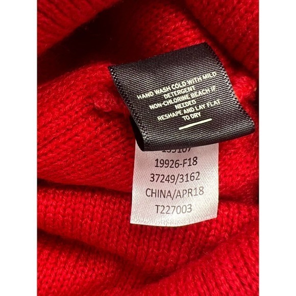 REI CO-OP Youth 7-14Y Kids Winter Beanie Retro Hat Pom‎ Red Orange Navy - Picture 6 of 6